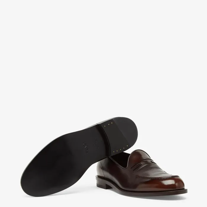 Fendi Loafers and Drivers Baguette Loafers Brown Leather Loafers 8211 Men