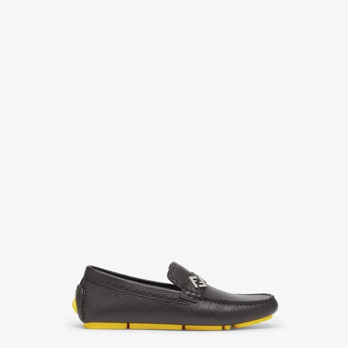 Fendi Loafers and Drivers FF Squared Drivers Black Leather Driver Loafers 8211 Men