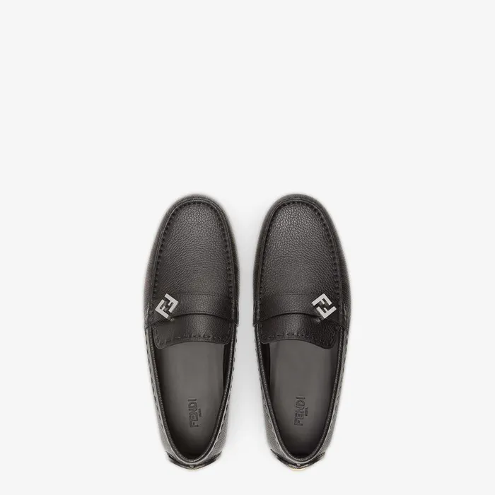 Fendi Loafers and Drivers FF Squared Drivers Black Leather Driver Loafers 8211 Men