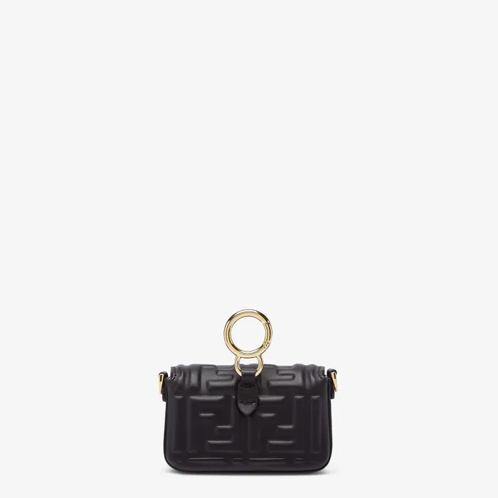 Fendi Miniature Bags Nano Baguette Charm Black Nappa Leather Charm 8211 Women