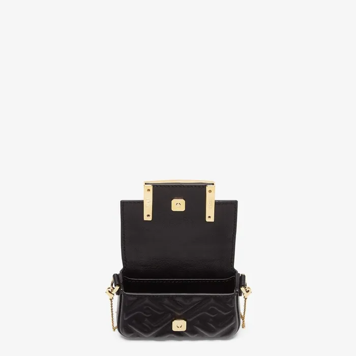 Fendi Miniature Bags Nano Baguette Charm Black Nappa Leather Charm 8211 Women