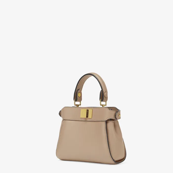 Fendi Miniature Bags Nano Peekaboo Dove Gray Nappa Leather Miniature Bag 8211 Women