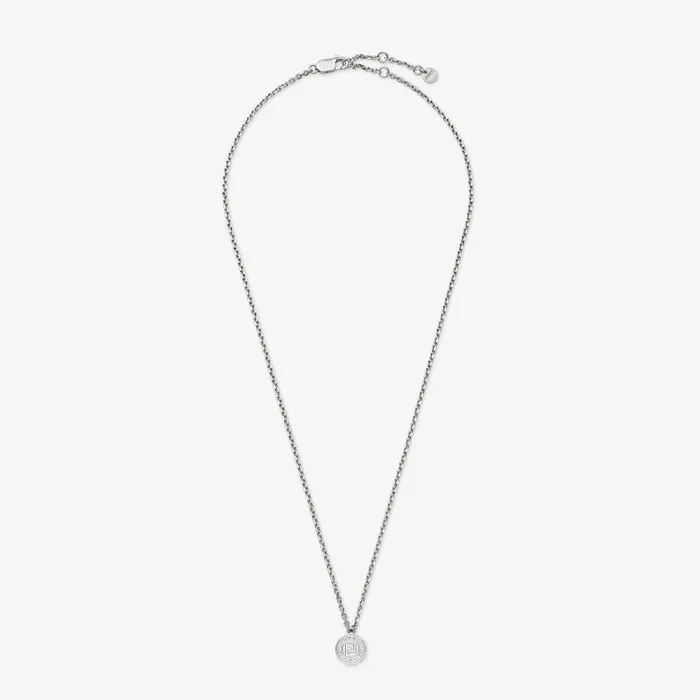 Fendi Necklaces Fendi 1925 Stamp Necklace Silvercolored Necklace 8211 Men