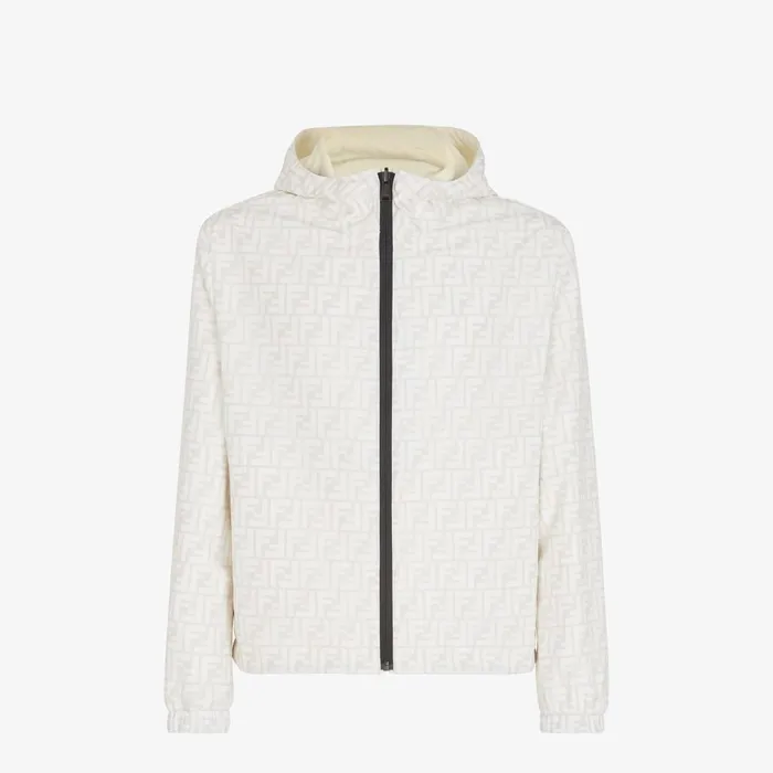 Fendi Outerwear Blouson White Nylon Jacket 8211 Men