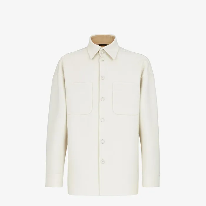 Fendi Outerwear Jacket White Cashmere Blouson 8211 Men