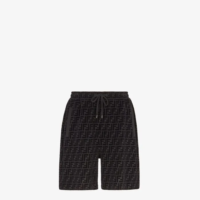 Fendi Pants and Shorts Bermudas Black Piqu Pants 8211 Men