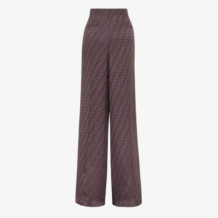 Fendi Pants and Shorts Pants Dark Purple FF Silk Pants 8211 Women