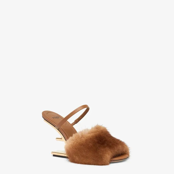 Fendi Pumps and Slingbacks Fendi First Brown Mink Highheeled Sandals 8211 Women