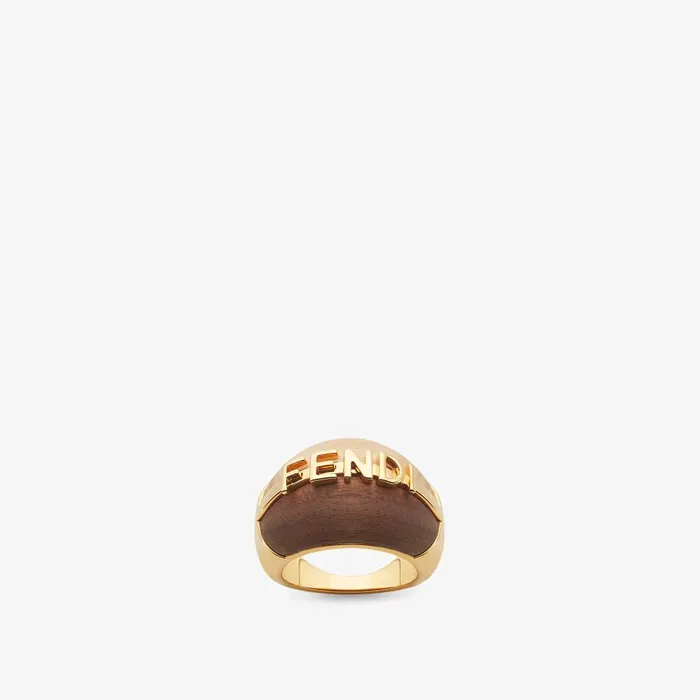 Fendi Rings Fendigraphy Ring Brown Wood Ring 8211 Women