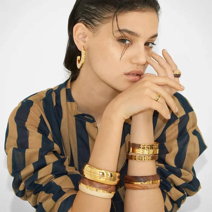 Fendi Rings Fendigraphy Ring Brown Wood Ring 8211 Women