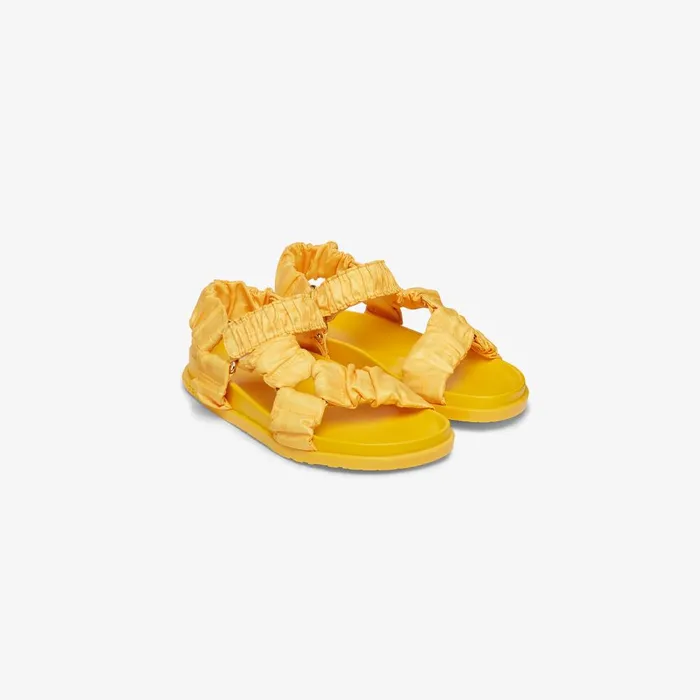 Fendi Shoes Junior Sandals Yellow Fabric Junior Sandals 8211 Kids