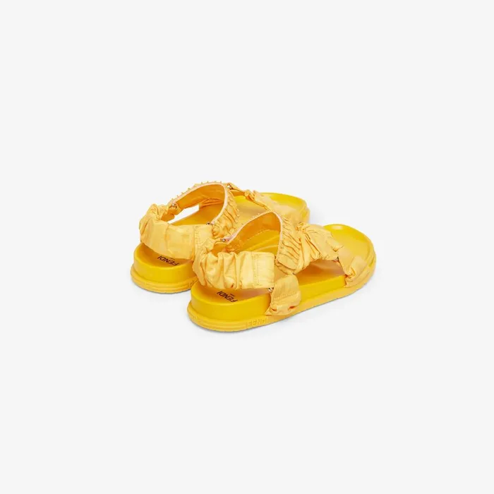Fendi Shoes Junior Sandals Yellow Fabric Junior Sandals 8211 Kids
