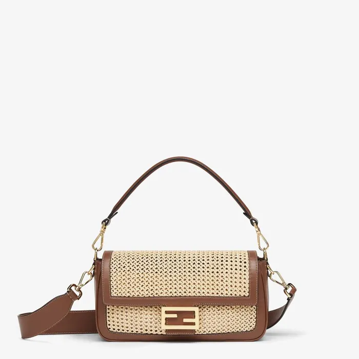 Fendi Shoulder and Crossbody Bags Baguette Brown Leather And Macram Bag 8211 Women Fendi Shoulder and Crossbody Bags Baguette Brown Leather And Macram Bag 8211 Women