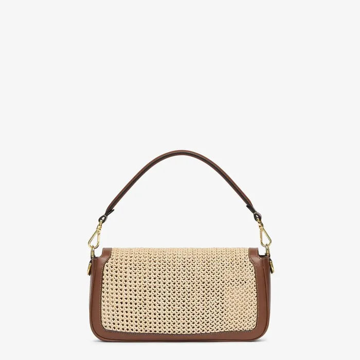 Fendi Shoulder and Crossbody Bags Baguette Brown Leather And Macram Bag 8211 Women
