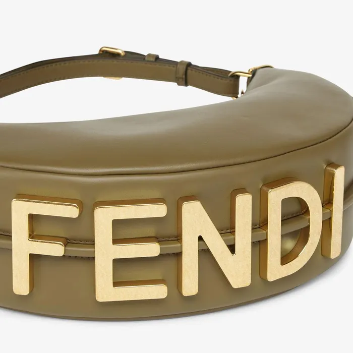 Fendi Shoulder and Crossbody Bags Fendigraphy Small Green Leather Bag 8211 Women