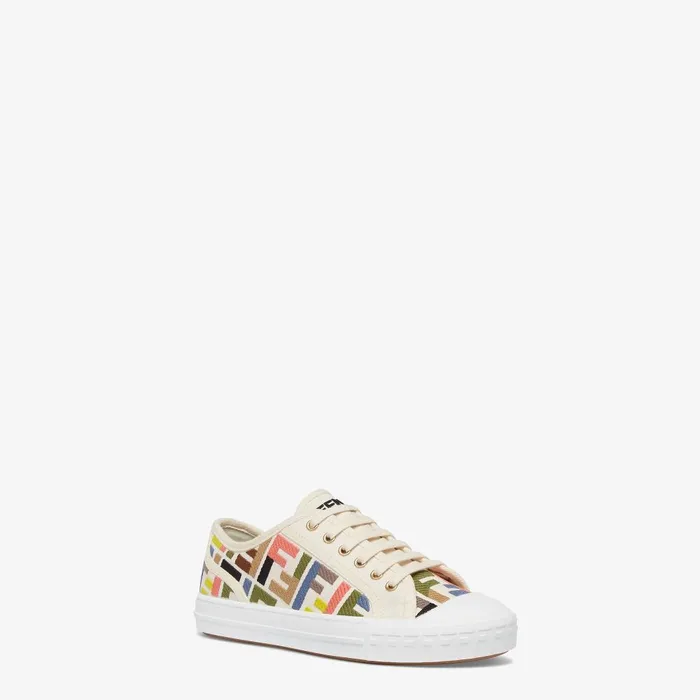 Fendi Sneakers Domino Multicolor Embroidered Canvas Lowtops 8211 Women