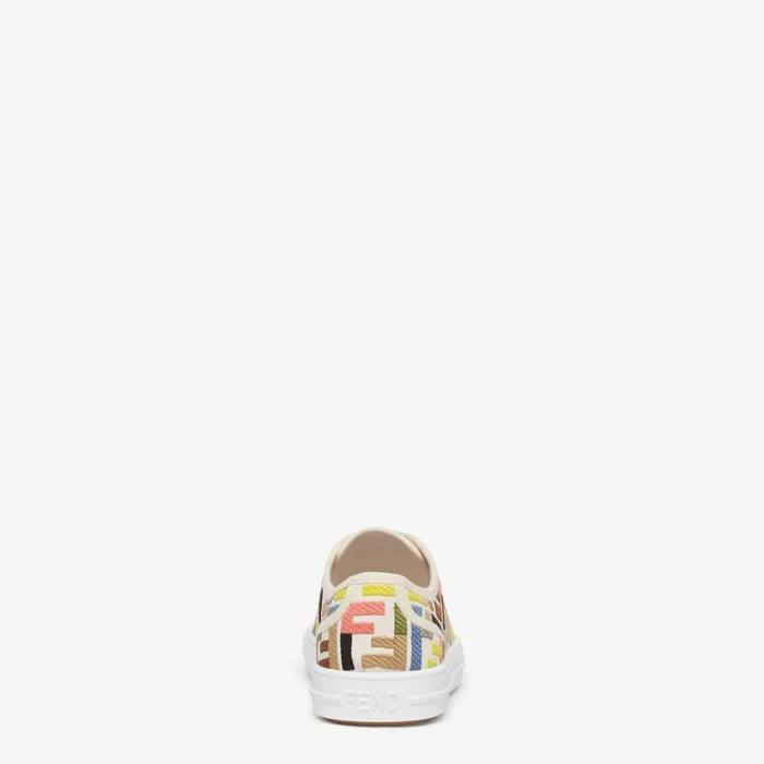 Fendi Sneakers Domino Multicolor Embroidered Canvas Lowtops 8211 Women