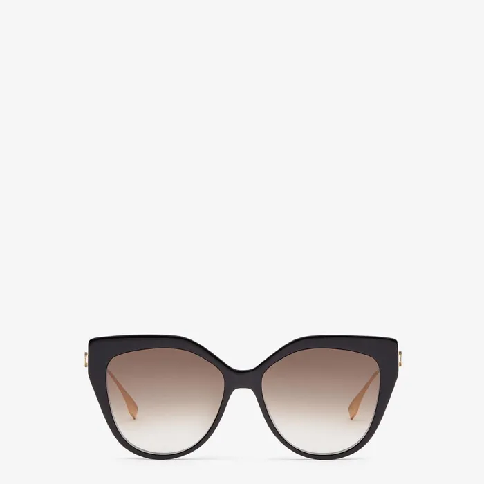 Fendi Sunglasses Baguette Black Acetate And Metal Sunglasses 8211 Women