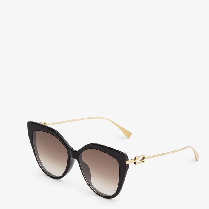 Fendi Sunglasses Baguette Black Acetate And Metal Sunglasses 8211 Women