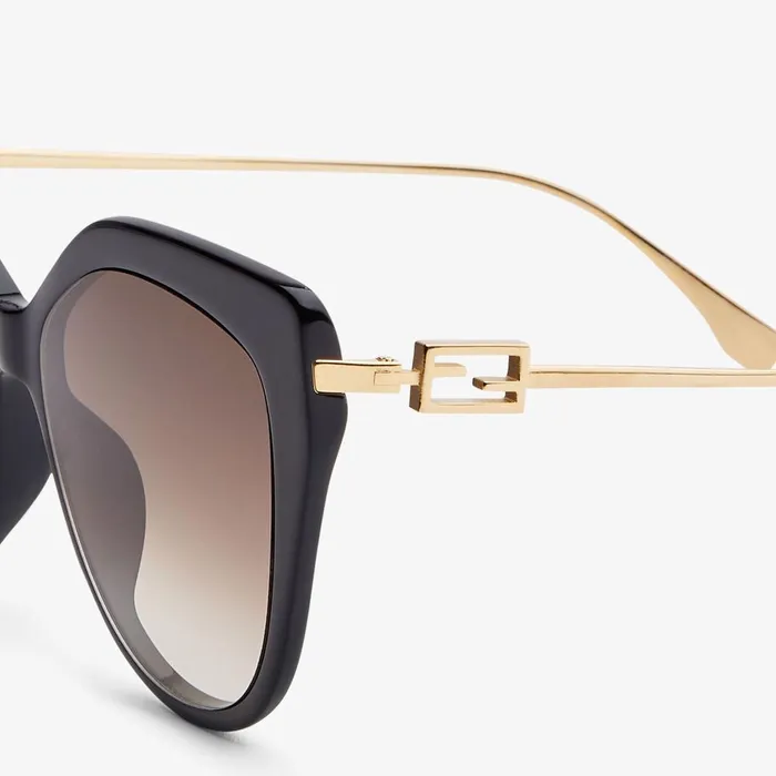 Fendi Sunglasses Baguette Black Acetate And Metal Sunglasses 8211 Women