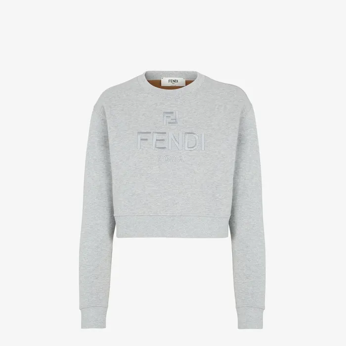 Fendi Tshirts and Sweatshirts Sweatshirt Gray Jersey Sweatshirt 8211 Women