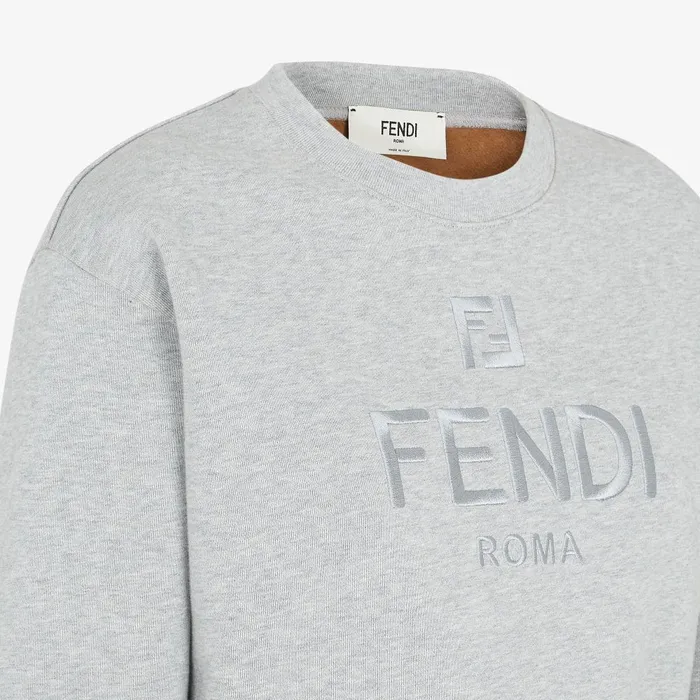 Fendi Tshirts and Sweatshirts Sweatshirt Gray Jersey Sweatshirt 8211 Women