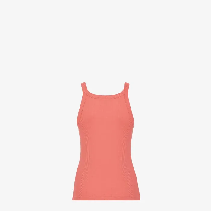 Fendi Tshirts and Sweatshirts Top Salmon Pink Cotton Top 8211 Women