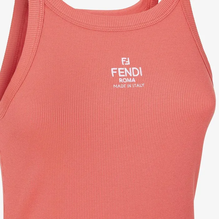 Fendi Tshirts and Sweatshirts Top Salmon Pink Cotton Top 8211 Women
