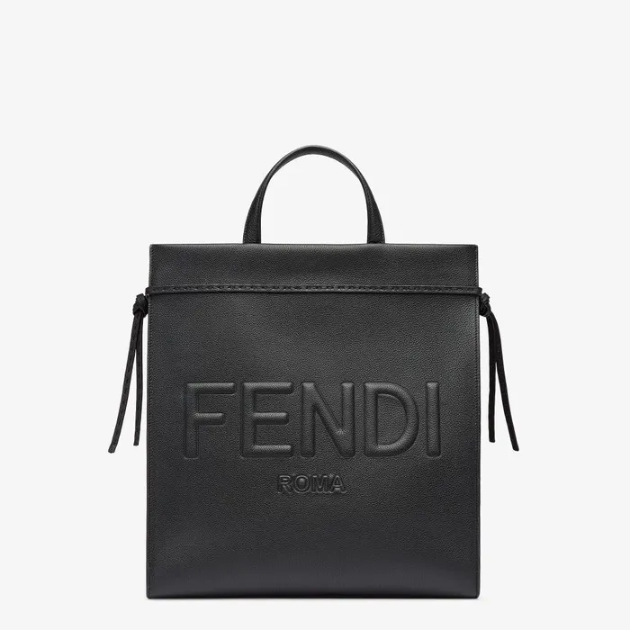 Fendi Tote Bags Fendi Roma Medium Go To Shopper Black Leather Bag 8211 Men