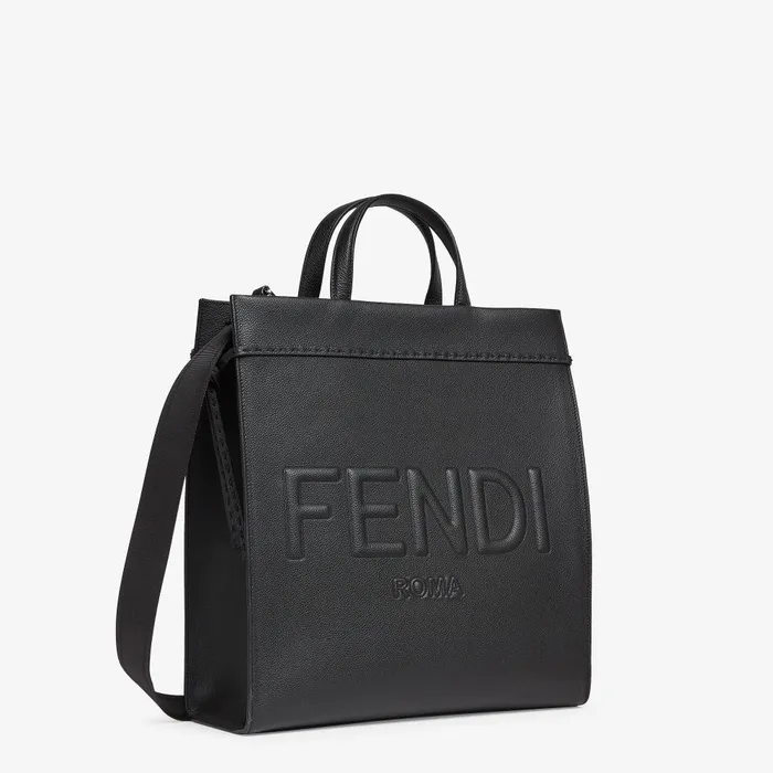 Fendi Tote Bags Fendi Roma Medium Go To Shopper Black Leather Bag 8211 Men
