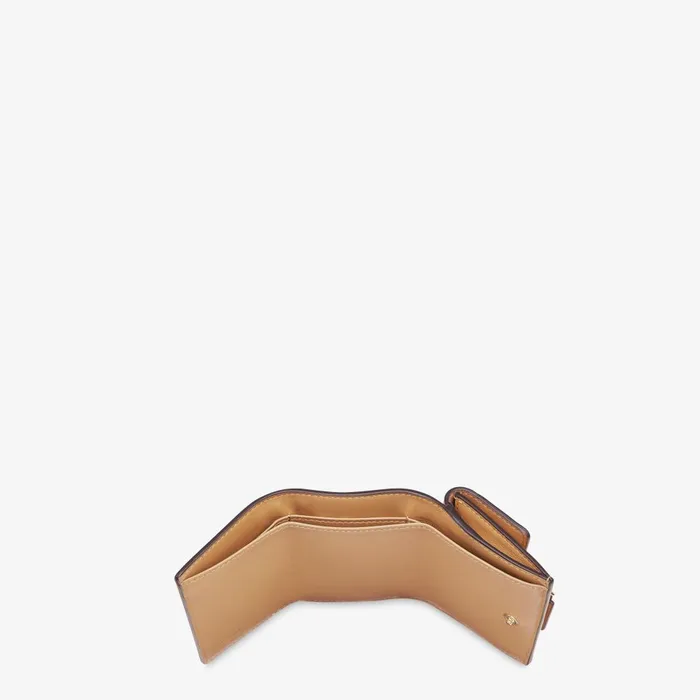Fendi Wallets Baguette Micro Trifold Beige Nappa Leather Wallet 8211 Women