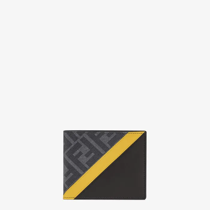 Fendi Wallets Fendi Diagonal Wallet Gray Fabric Bifold Wallet 8211 Men