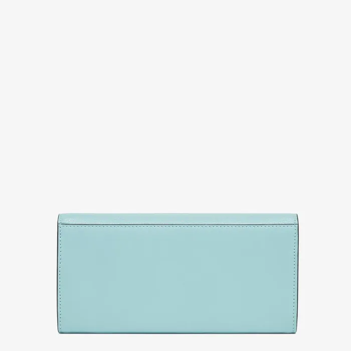 Fendi Wallets On Chain FF Diamonds Continental With Chain Light Blue Leather Wallet 8211 Women