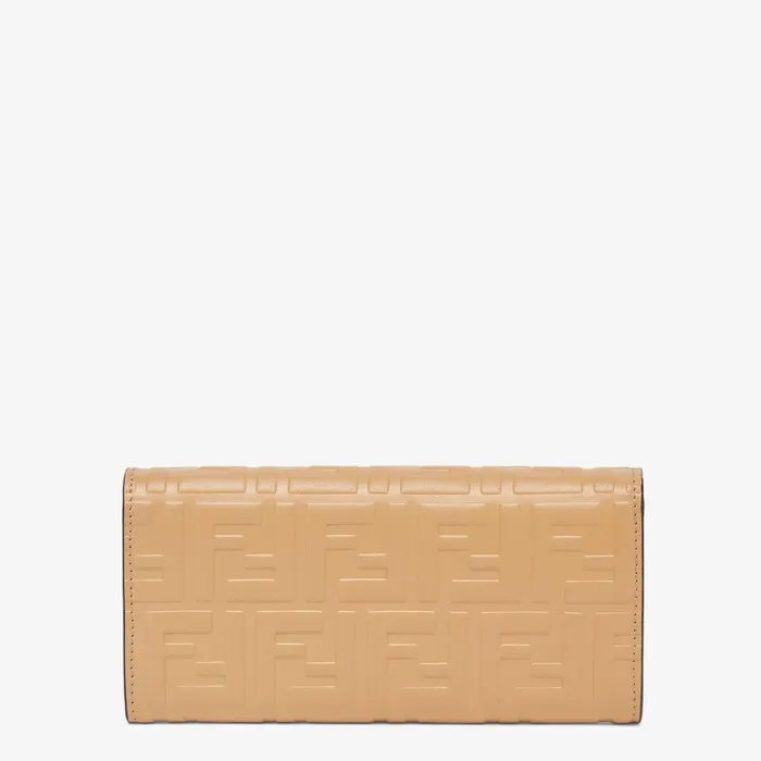 Fendi Wallets On Chain FF Diamonds Continental With Chain Light Brown FF Leather Wallet 8211 Women