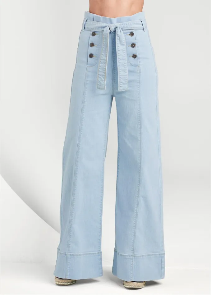 FLARE LEG HIGH WAIST JEANS Light Wash Women VENUS Bootcut and Flare
