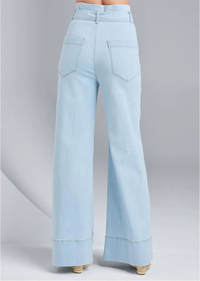 FLARE LEG HIGH WAIST JEANS Light Wash Women VENUS Bootcut and Flare
