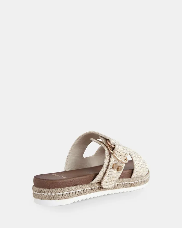 Flat Sandals NOVO Shoes Women SEZZADIO METALLIC RAFFIA Sandals