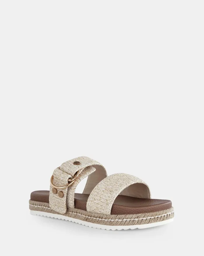 Flat Sandals NOVO Shoes Women SEZZADIO METALLIC RAFFIA Sandals