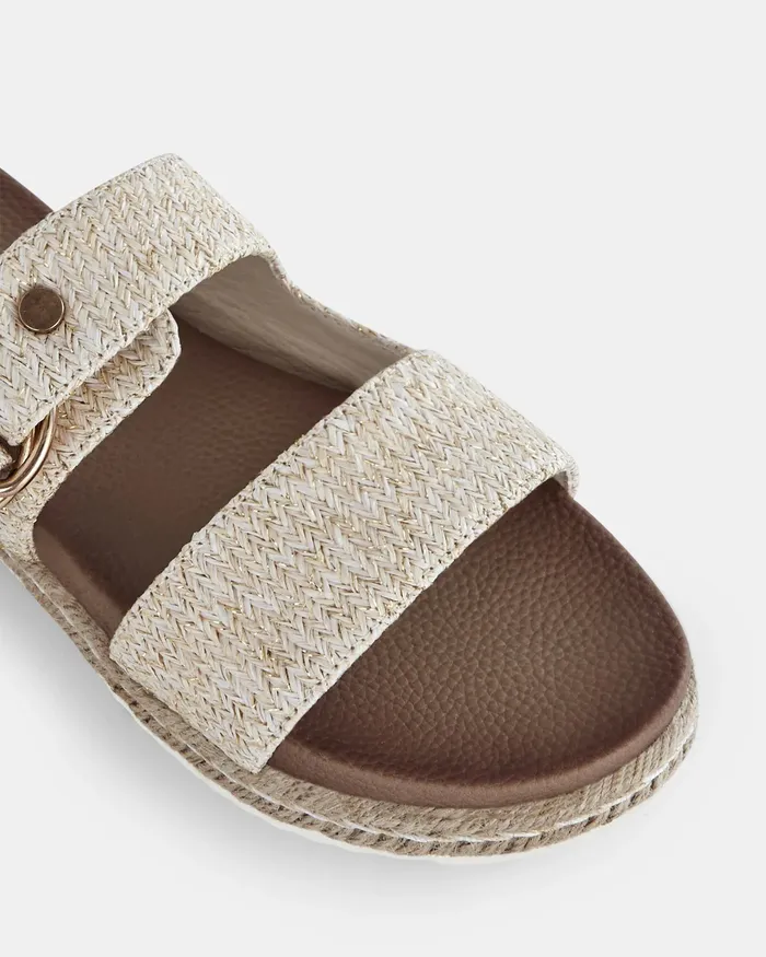 Flat Sandals NOVO Shoes Women SEZZADIO METALLIC RAFFIA Sandals