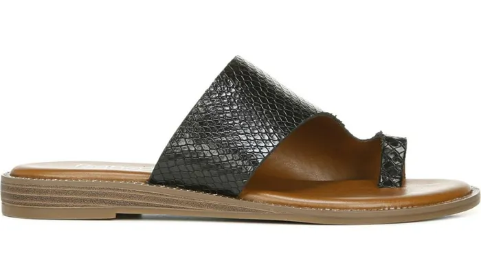 Flat Sandals Women Franco Sarto Franco Gem Sandal Black Leather