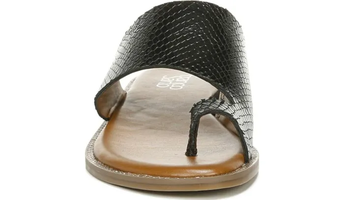 Flat Sandals Women Franco Sarto Franco Gem Sandal Black Leather