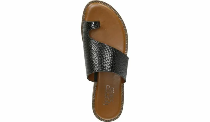 Flat Sandals Women Franco Sarto Franco Gem Sandal Black Leather