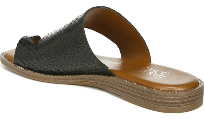 Flat Sandals Women Franco Sarto Franco Gem Sandal Black Leather