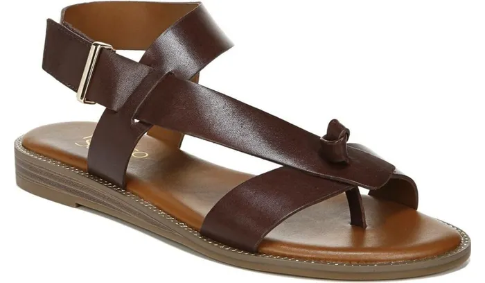 Flat Sandals Women Franco Sarto Franco Glenni Sandal Dark Brown Leather