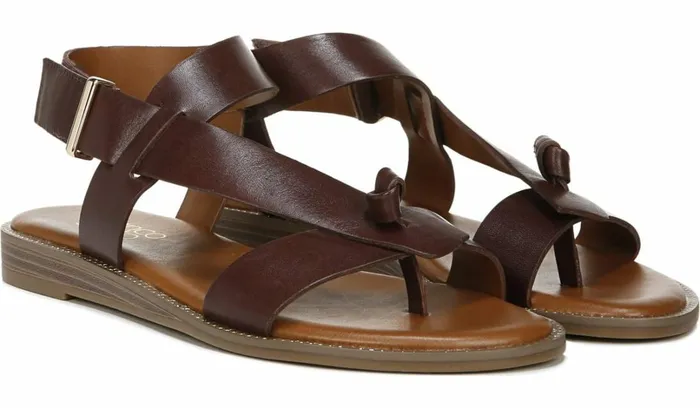 Flat Sandals Women Franco Sarto Franco Glenni Sandal Dark Brown Leather