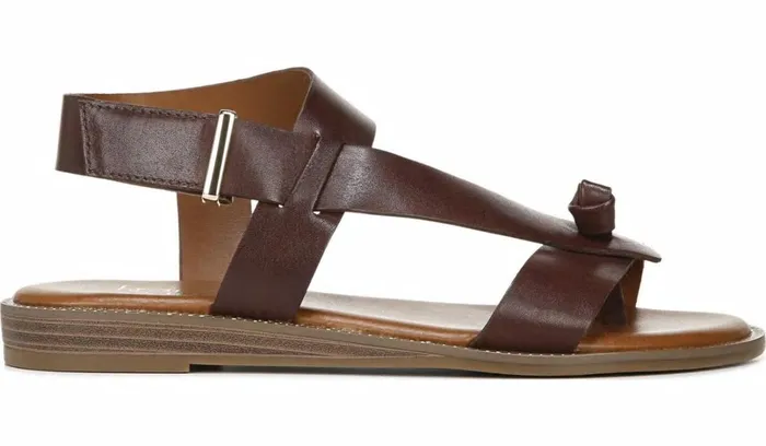 Flat Sandals Women Franco Sarto Franco Glenni Sandal Dark Brown Leather