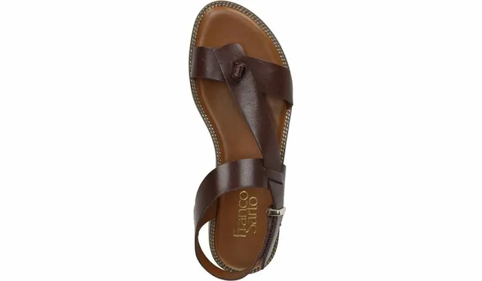 Flat Sandals Women Franco Sarto Franco Glenni Sandal Dark Brown Leather