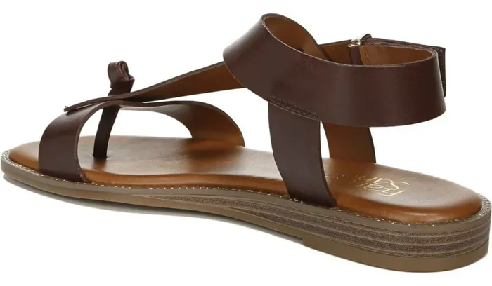 Flat Sandals Women Franco Sarto Franco Glenni Sandal Dark Brown Leather