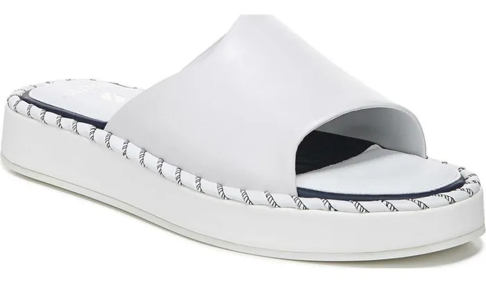 Flat Sandals Women Franco Sarto Sarto Zoe Slide Sandal White Leather
