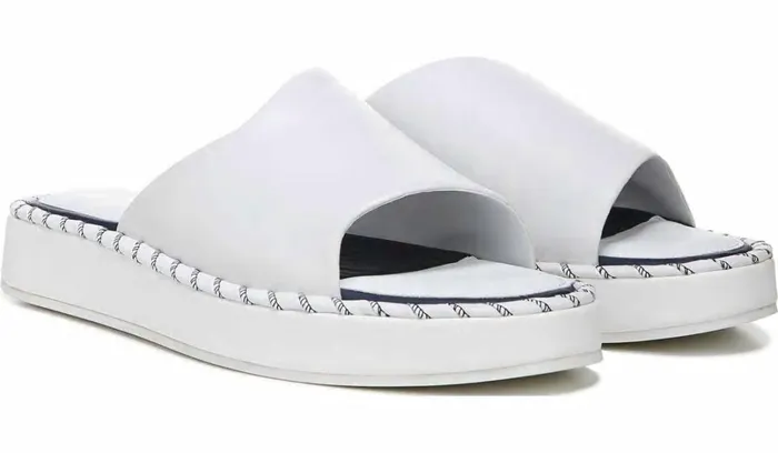 Flat Sandals Women Franco Sarto Sarto Zoe Slide Sandal White Leather